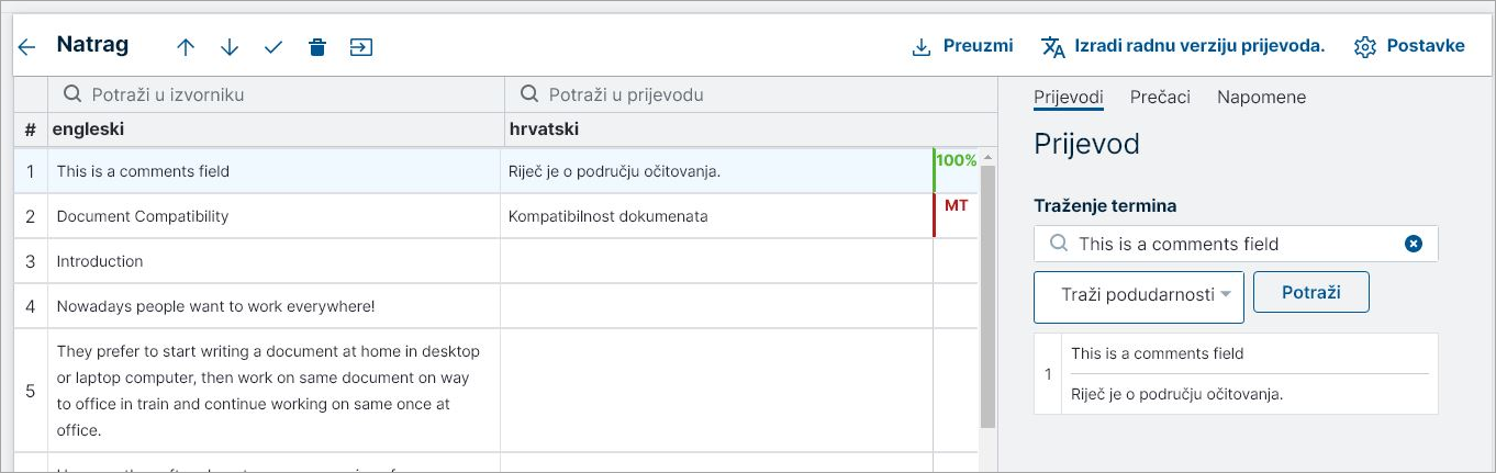 Odabir TM prijedloga