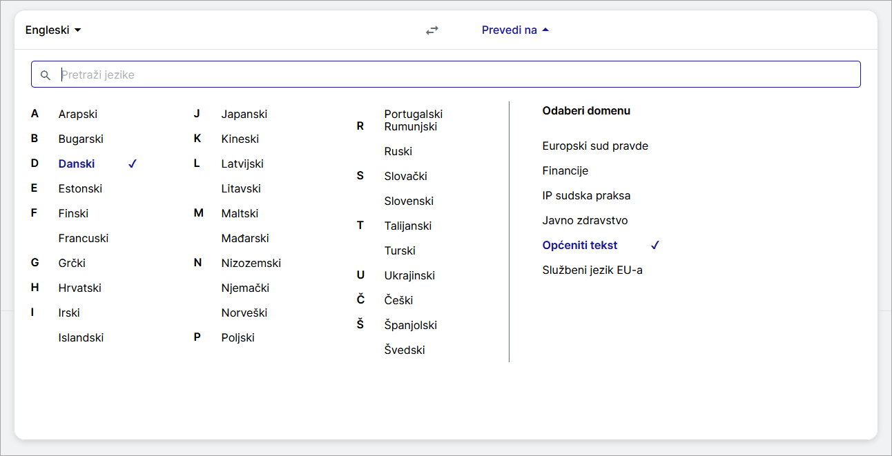 Target language search