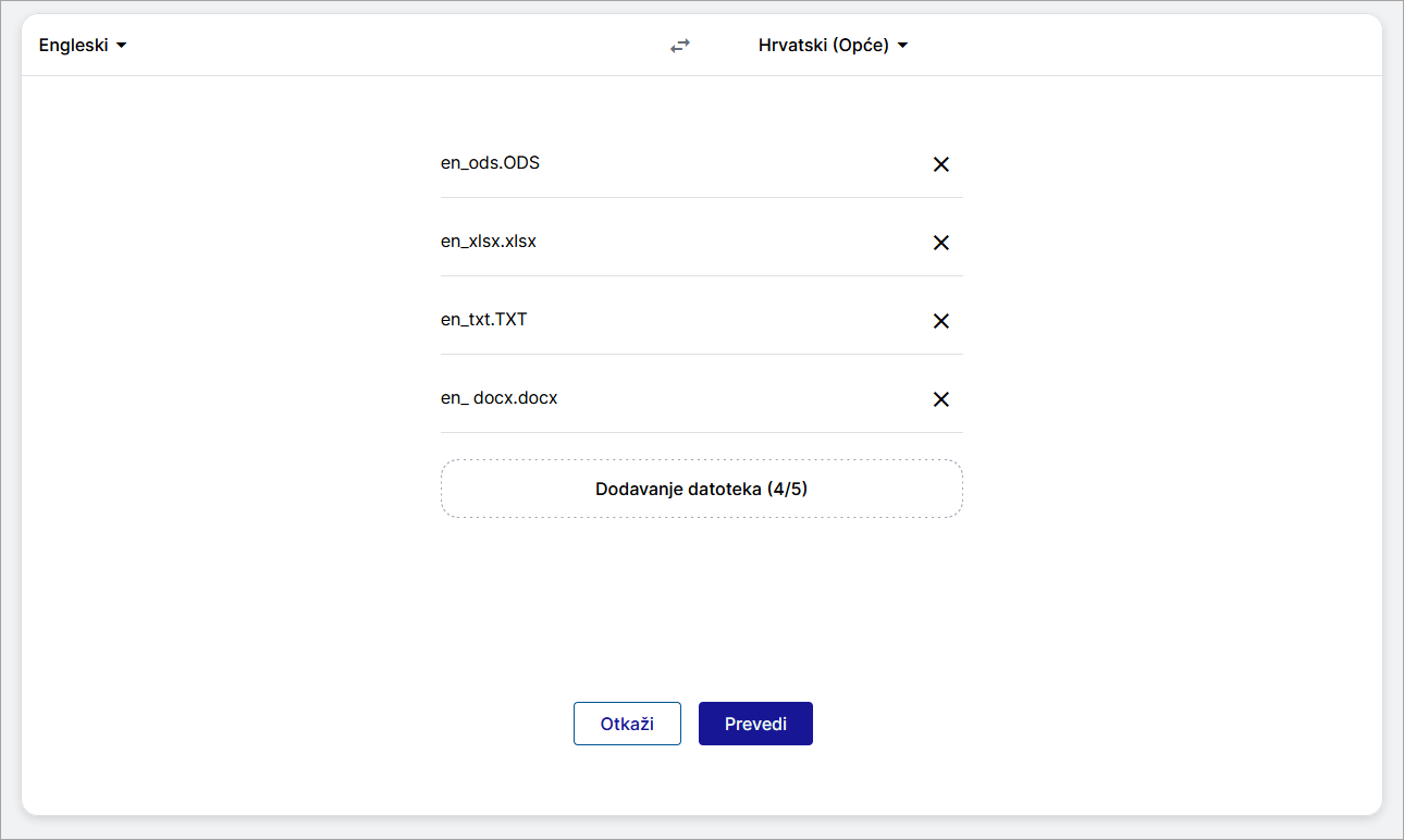 Start document translation